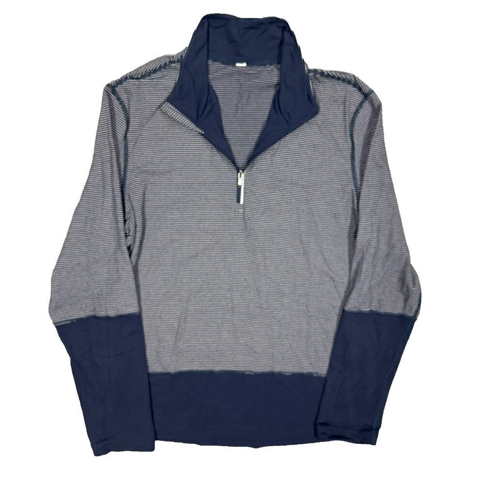 Lululemon 1/4 Zip Stretch Pullover Sweatshirt Long Sleeve Striped Medium